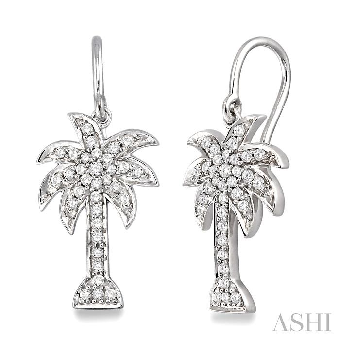 Palm Tree Diamond Fashion Earrings