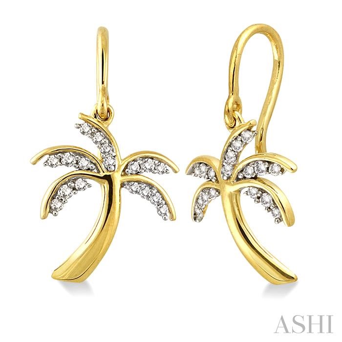 PALM TREE DIAMOND FASHION EARRINGS