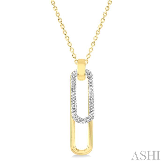 PAPER CLIP DIAMOND FASHION PENDANT