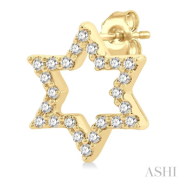 Star of David Petite Diamond Fashion Earrings-3