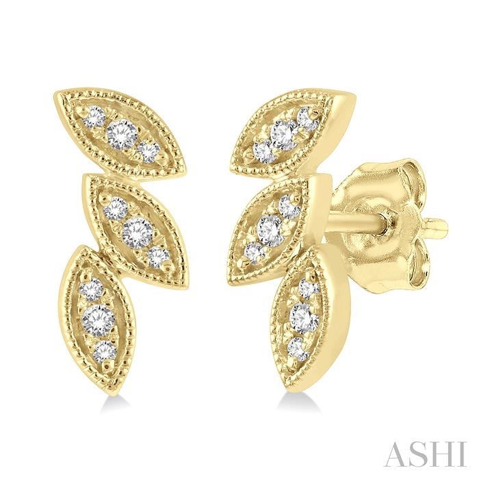 LEAF PETITE DIAMOND FASHION EARRINGS