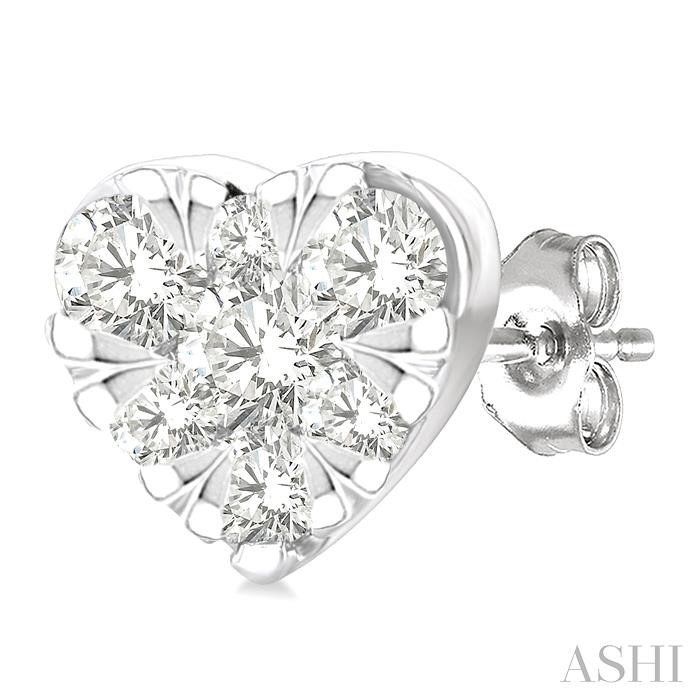 Heart Shape Lovebright Petite Diamond Fashion Earrings-3