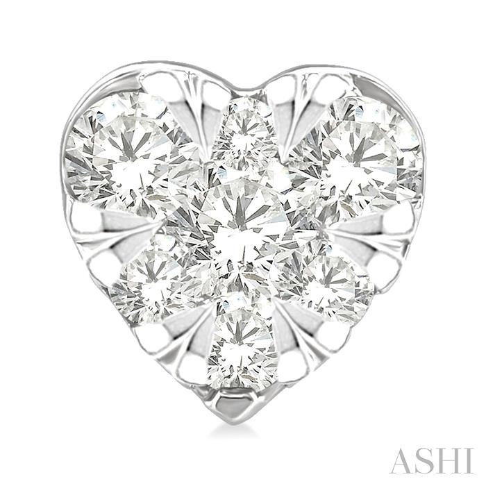 Heart Shape Lovebright Petite Diamond Fashion Earrings-2