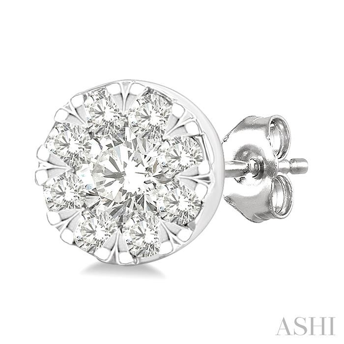 Round Shape Lovebright Petite Diamond Fashion Earrings-3