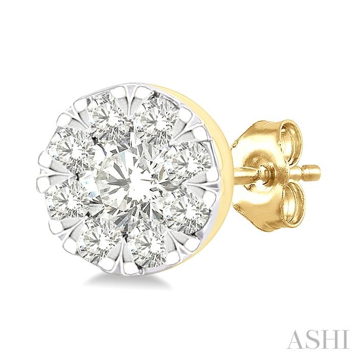 Round Shape Lovebright Petite Diamond Fashion Earrings-3