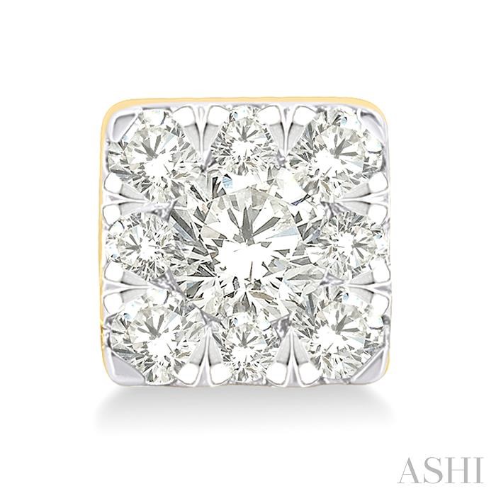 Princess Shape Lovebright Petite Diamond Fashion Earrings-2