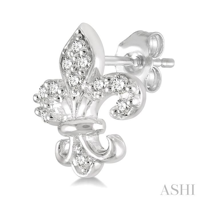 Fleur De Lis Petite Diamond Fashion Earrings-3