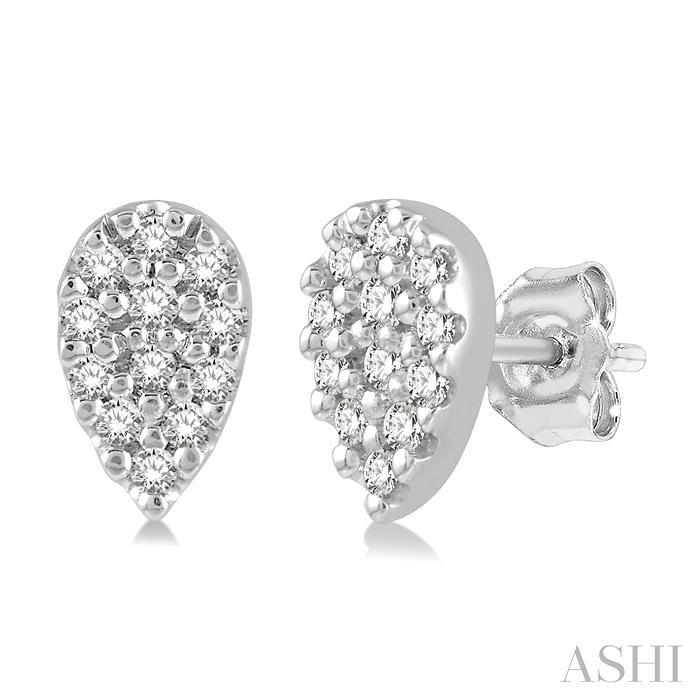 PEAR SHAPE PETITE DIAMOND FASHION EARRINGS