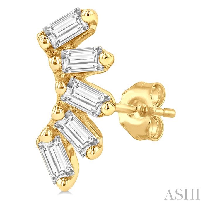 Petite Baguette Diamond Fashion Earrings-3