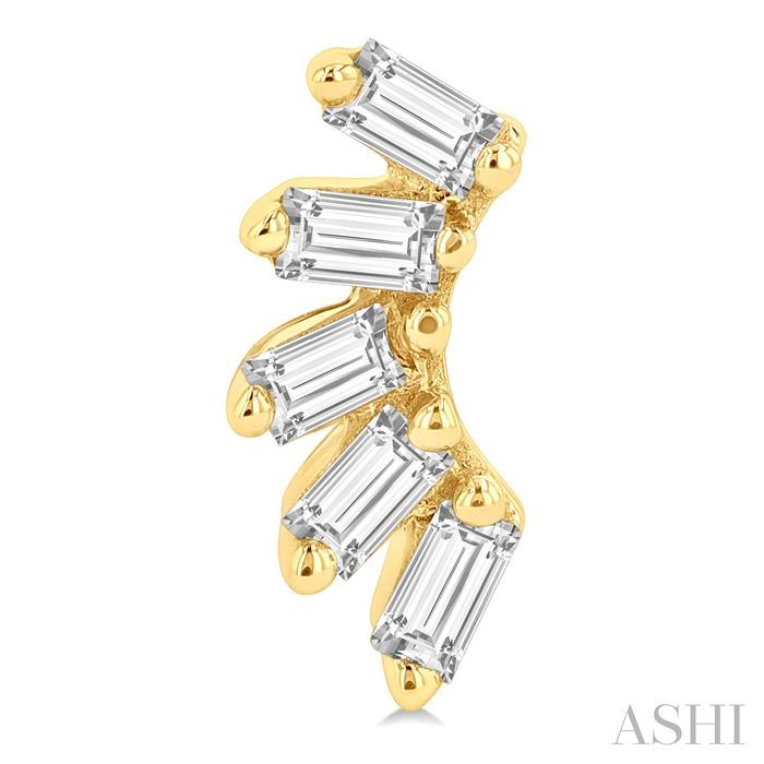 Petite Baguette Diamond Fashion Earrings-2