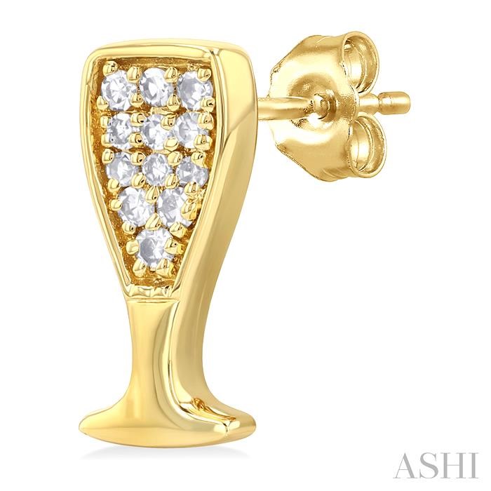 Champagne Glass Petite Diamond Fashion Earrings-3
