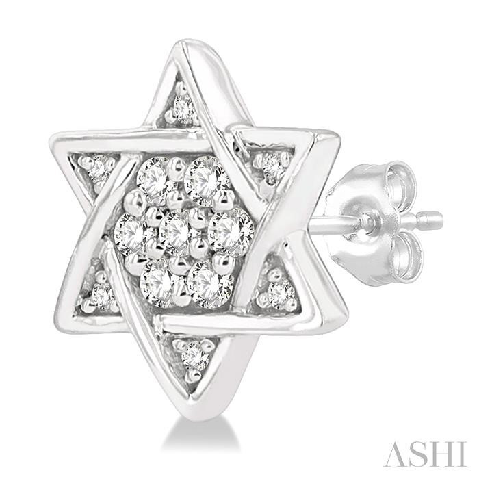Star of David Petite Diamond Fashion Earrings-3