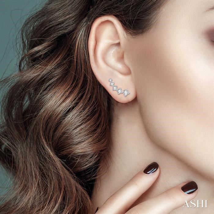 Petite Diamond Fashion Ear Climbers-4