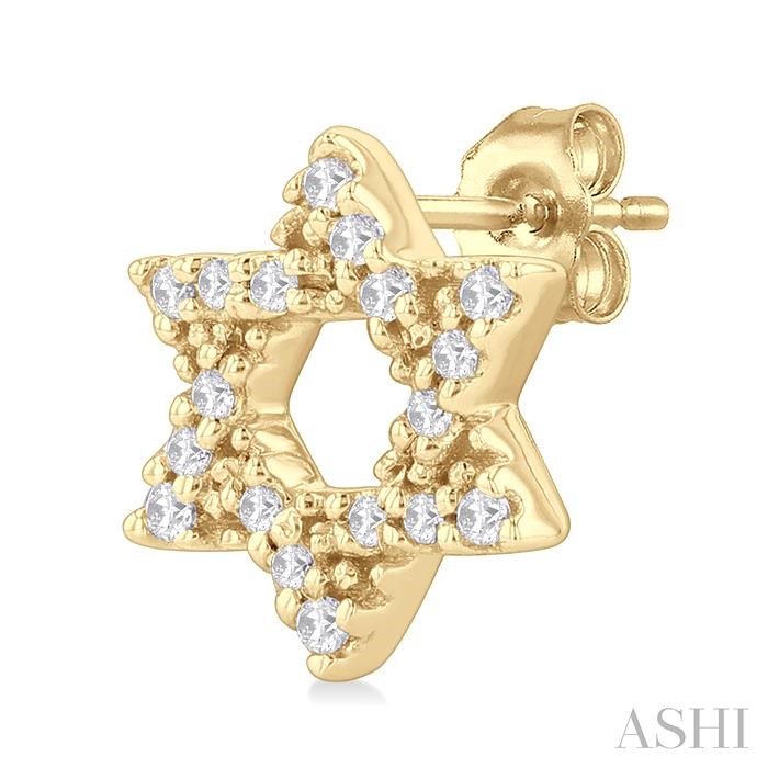 Star of David Petite Diamond Fashion Earrings-3
