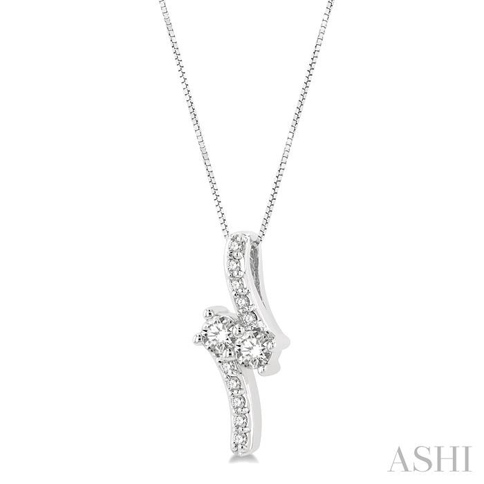 2 Stone Diamond Pendant-2