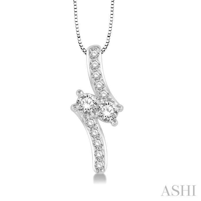 2 Stone Diamond Pendant