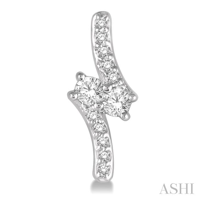 2 Stone Diamond Earrings-2