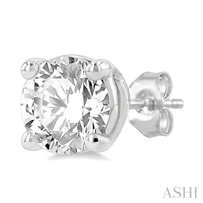Round Shape Diamond Stud Earrings-3