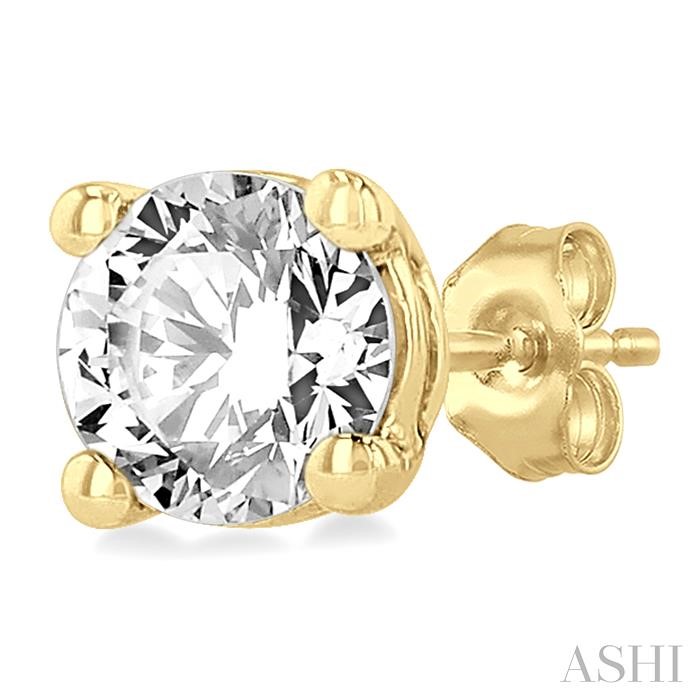 Round Shape Diamond Stud Earrings-3