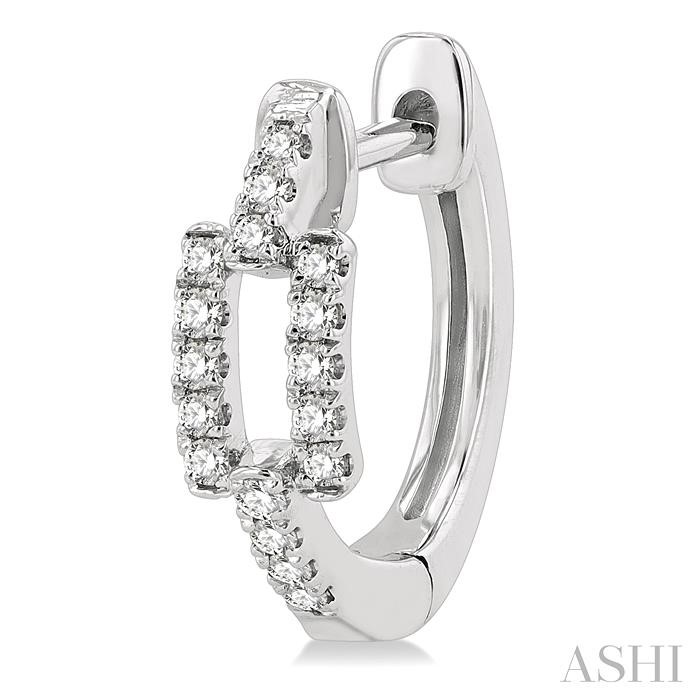 Paperclip Petite Diamond Huggie Fashion Earrings-3