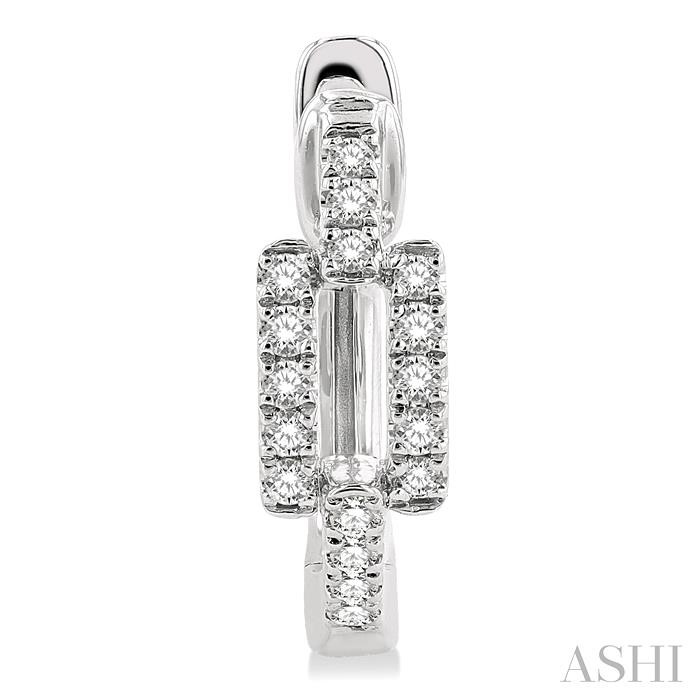 Paperclip Petite Diamond Huggie Fashion Earrings-2