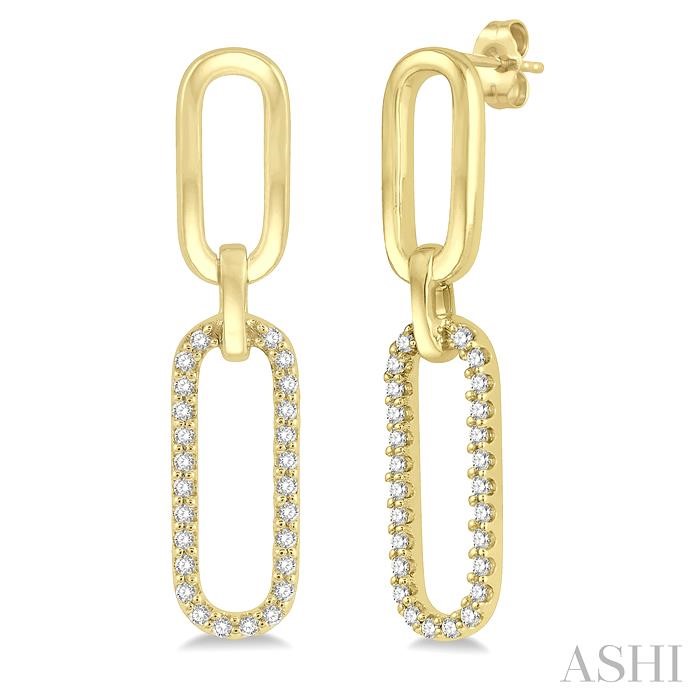 PAPER CLIP DIAMOND FASHION EARRINGS