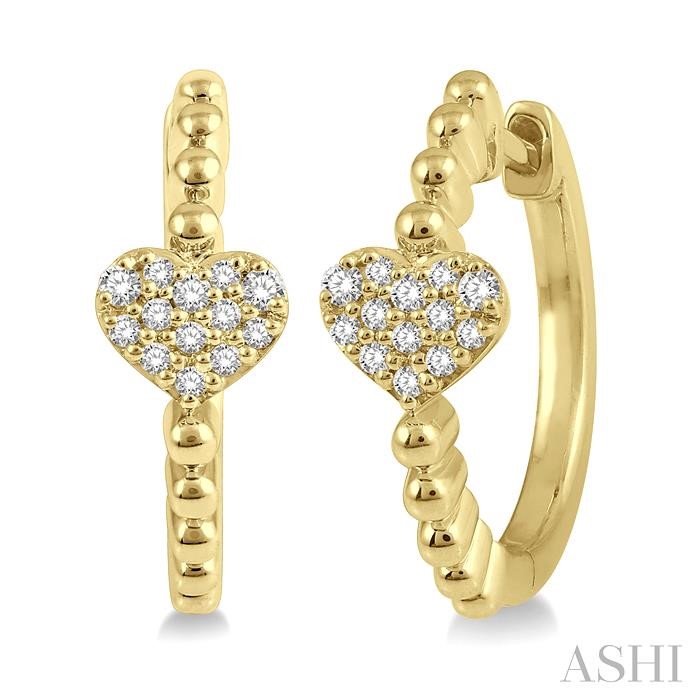 HEART SHAPE PETITE DIAMOND HUGGIE FASHION EARRINGS