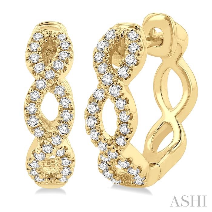 SWIRL PETITE DIAMOND HUGGIE FASHION EARRINGS