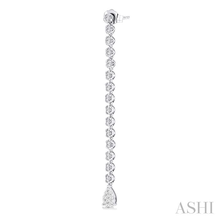Pear Shape Lovebright Diamond Long Earrings-2