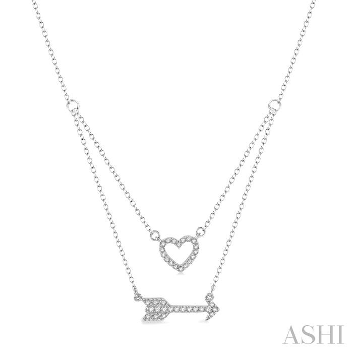 HEART SHAPE & ARROW LAYERED DIAMOND PENDANT