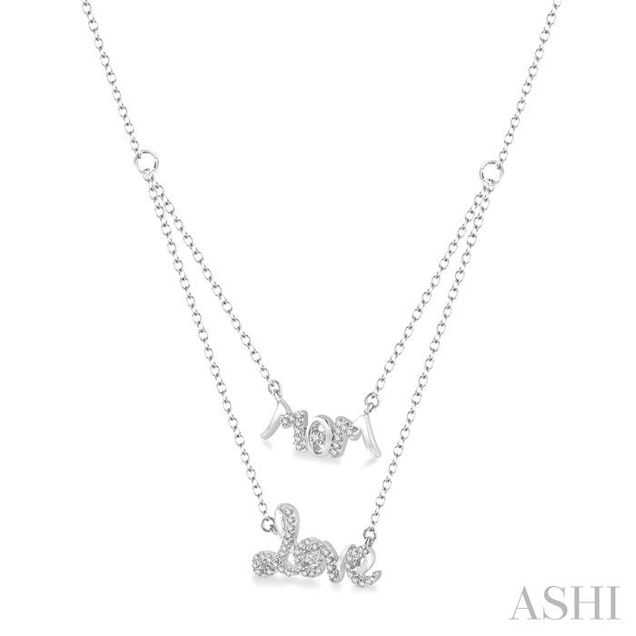 Mom & Love Layered Diamond Necklace-2