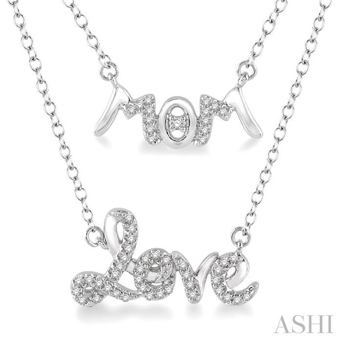 Mom & Love Layered Diamond Necklace-3