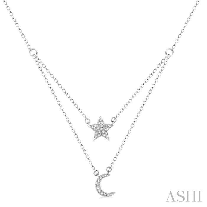 STAR & MOON LAYERED DIAMOND PENDANT