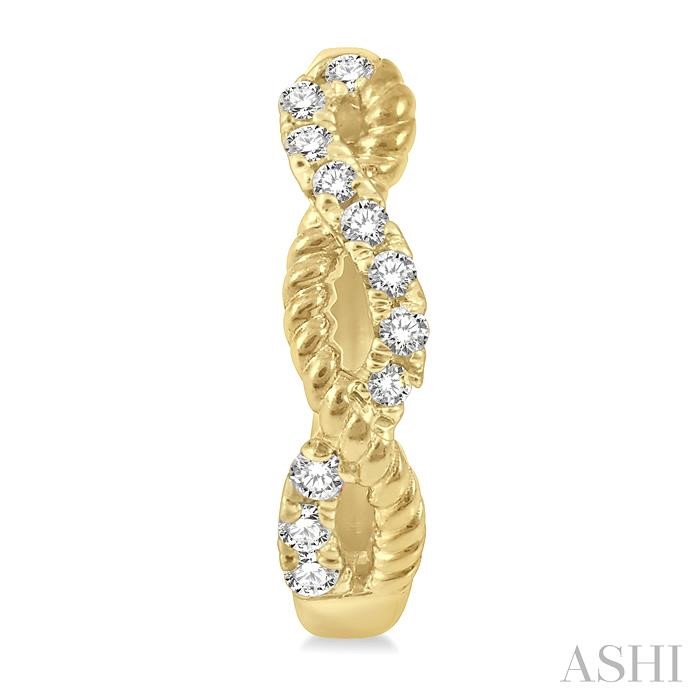 Twisted Petite Diamond Huggie Fashion Earrings-2