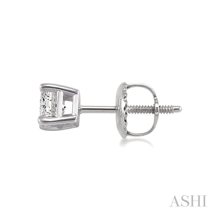 Princess Shape Diamond Stud Earrings-3