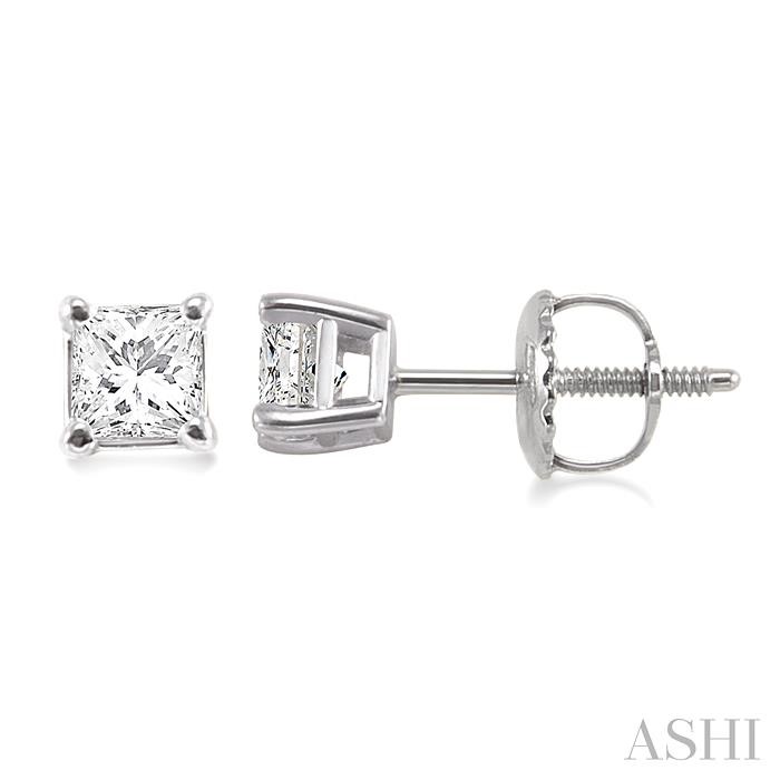 PRINCESS SHAPE DIAMOND STUD EARRINGS