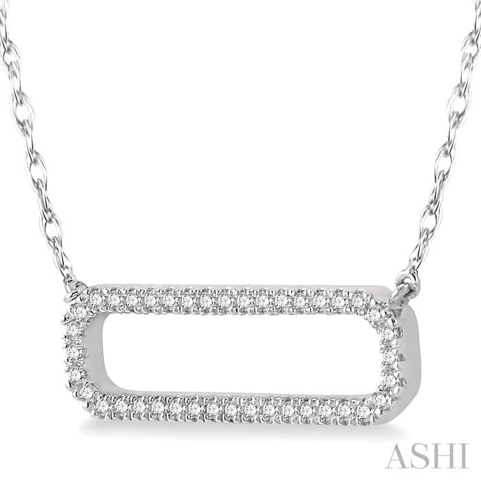 Rounded Rectangle Diamond Pendant-2