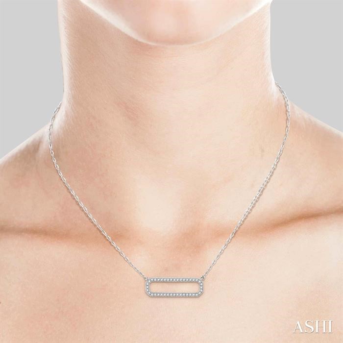 Rounded Rectangle Diamond Pendant-4