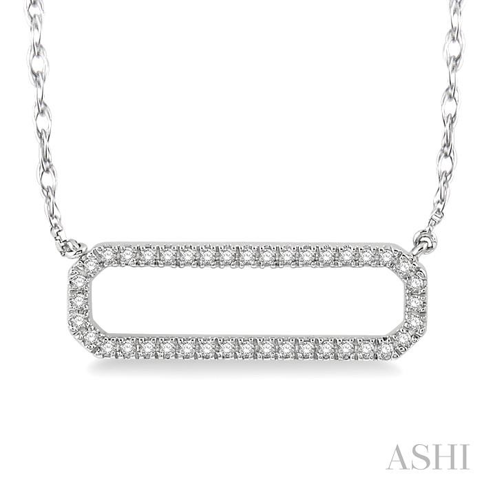 Rounded Rectangle Diamond Pendant
