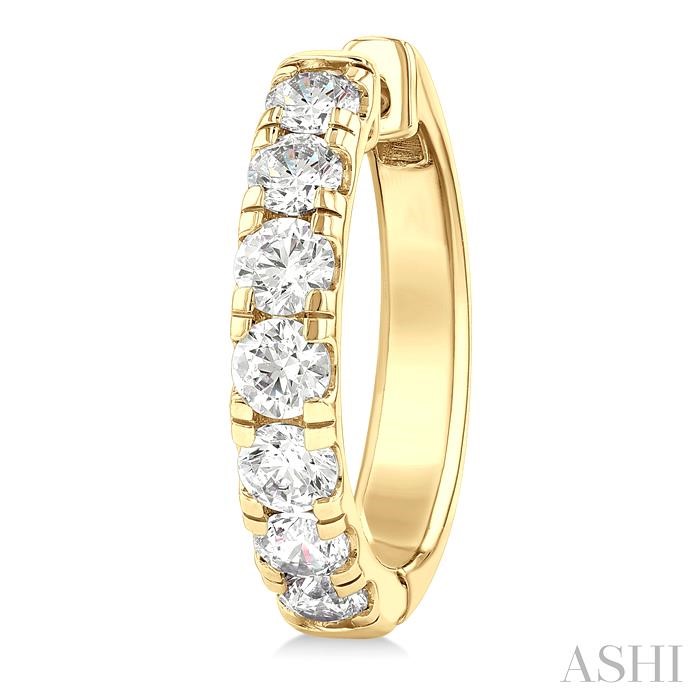 Round Shape Diamond Hoop Earrings-3