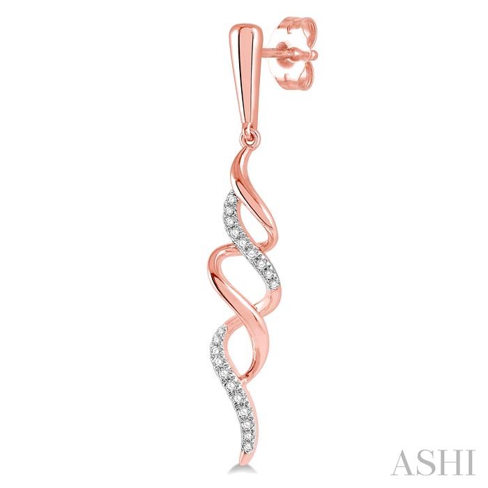 Swirl Diamond Fashion Long Earrings-3