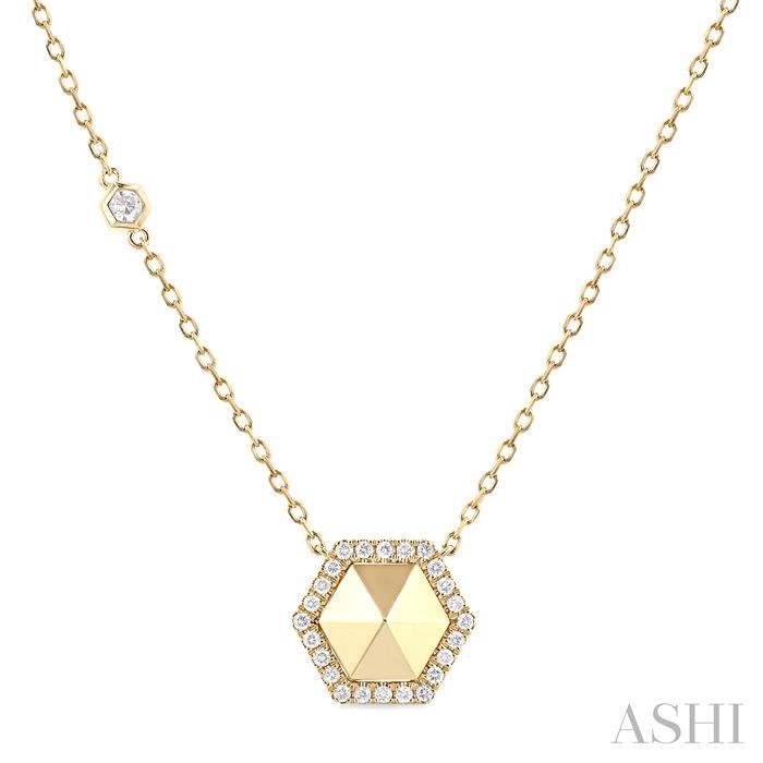 HEXAGON SHAPE DIAMOND FASHION NECKLACE