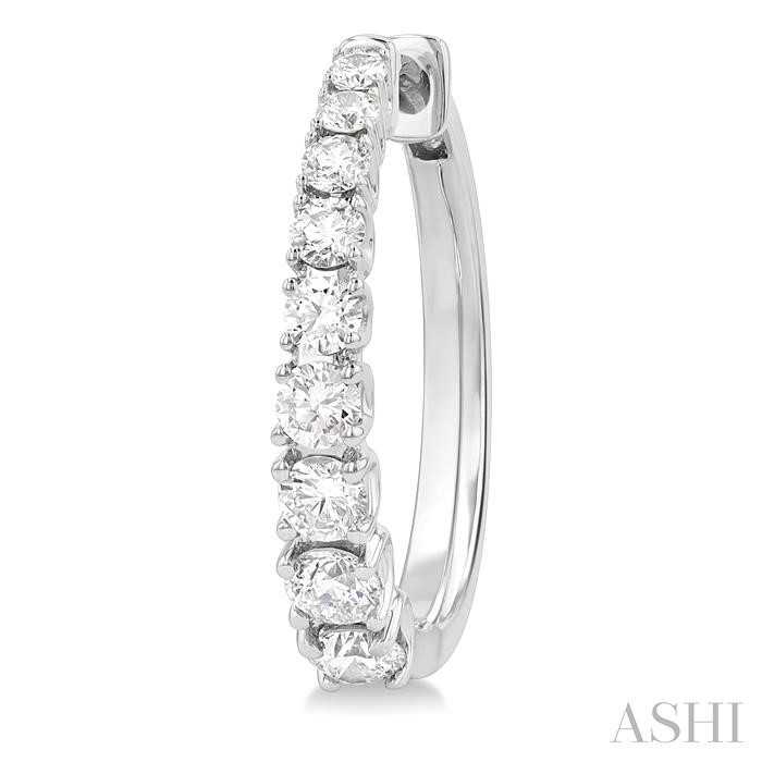 Graduated Diamond Fashion Hoop Earrings-3