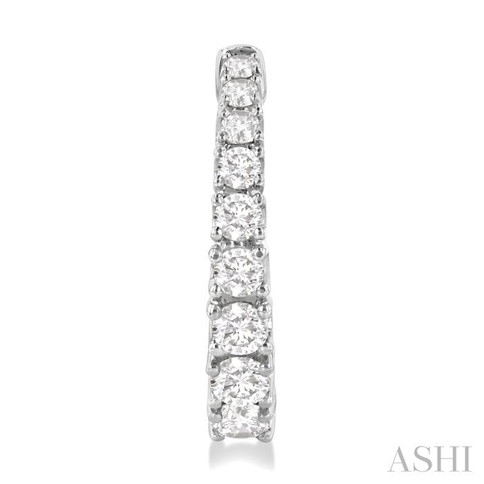 Graduated Diamond Fashion Hoop Earrings-2