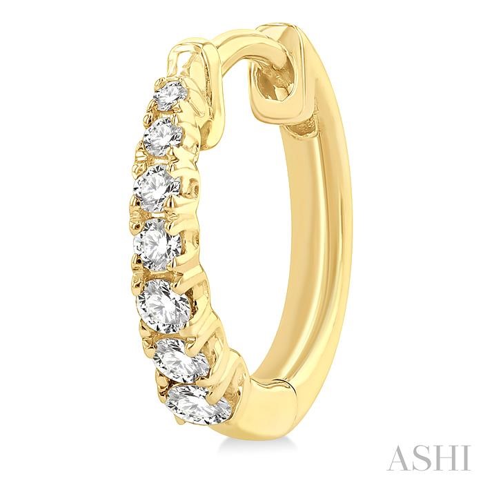 Graduated Petite Diamond Huggie Fashion Earrings-3