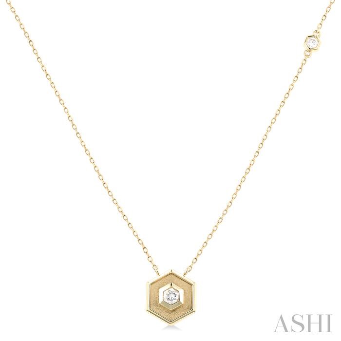 HEXAGON SHAPE DIAMOND FASHION NECKLACE