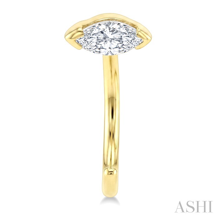 Marquise Shape Petite Diamond Huggie Earrings