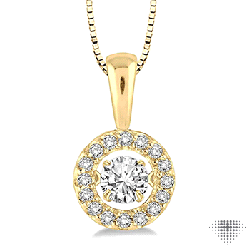 Round Shape Emotion Halo Diamond Pendant