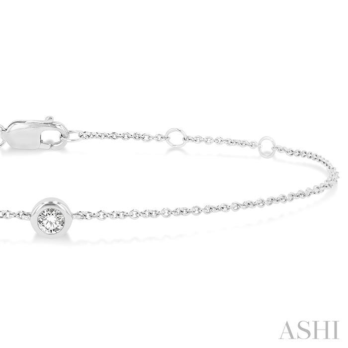 Bezel Set Petite Diamond Fashion Chain Bracelet-2
