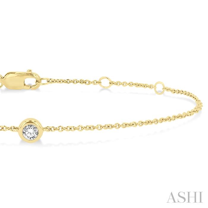 Bezel Set Petite Diamond Fashion Chain Bracelet-2